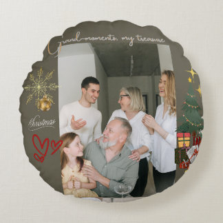 Christmas With Grandparents Rund Kudde