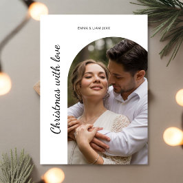 Christmas With Love Personalized Couple Card Julkort