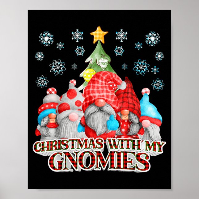 Christmas With My Gnomies Plaid Gnome Group Pajama Poster (Framsidan)