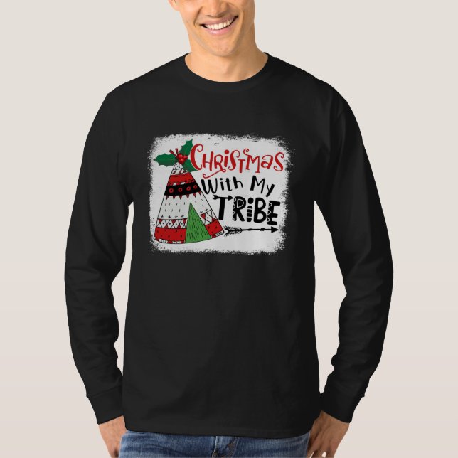 Christmas With My Tribe Camping Fun Family Matchin T Shirt (Framsida)