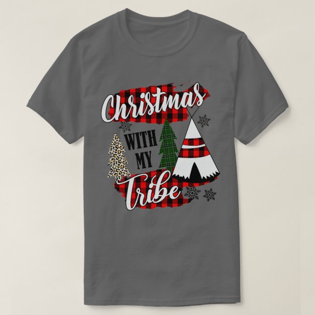 christmas with my tribe pajama family leopard  t shirt (Design framsida)