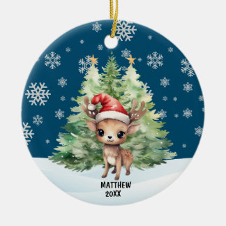 CHRISTMAS WOODLAND REINDEER JULGRANSPRYDNAD KERAMIK