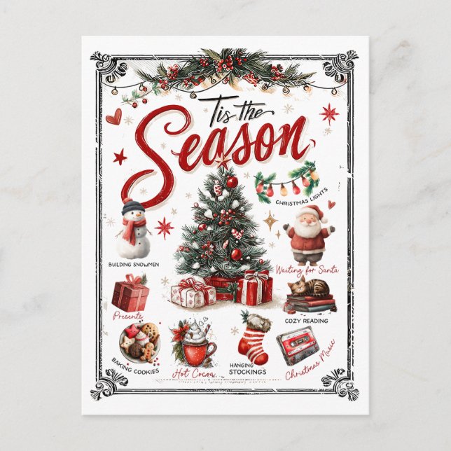 Christmas Word Collage  Vykort (Framsida)