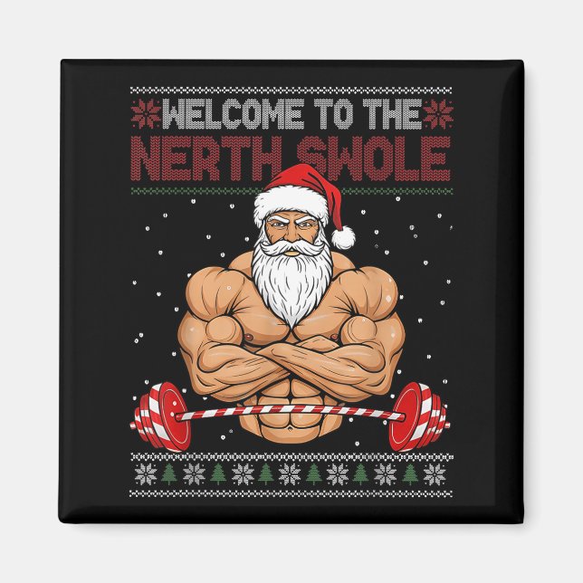 Christmas Workout Welcome To North Swole Xmas Gym  Magnet (Framsidan)