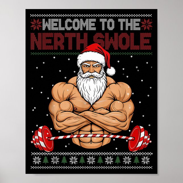 Christmas Workout Welcome To North Swole Xmas Gym  Poster (Framsidan)
