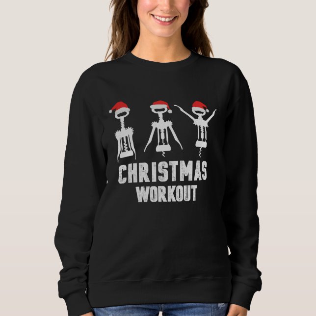Christmas workout  wine t shirt (Framsida)