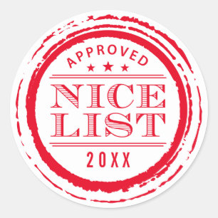 CHRISTMAS WRAPPING Lustig trevlig lista frimärke r Runt Klistermärke