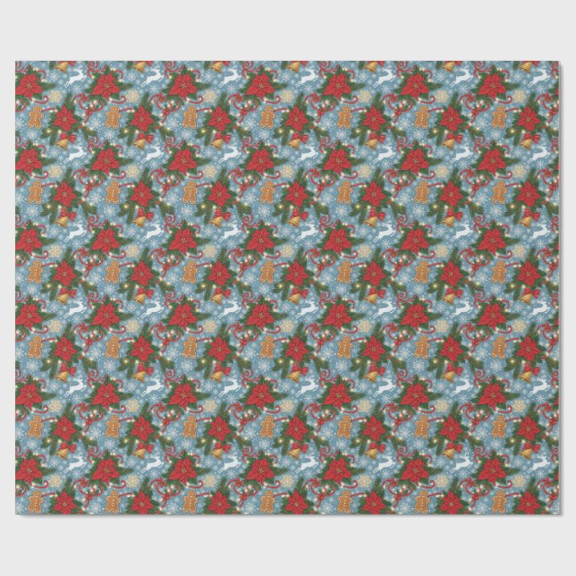 Christmas Wrapping Paper Festive Holiday Elegance  Presentpapper (Platt)
