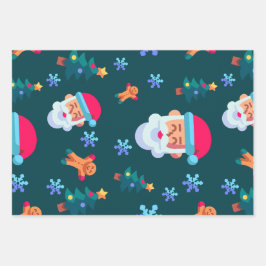 Christmas wrapping paper, Santa Claus