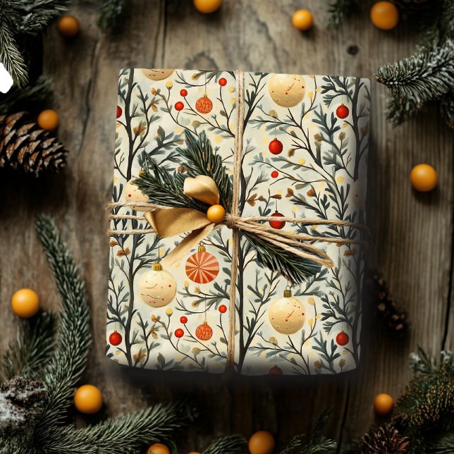 Christmas Wrapping Paper With Classic Ornaments  Presentpapper (Skapare uppladdad)