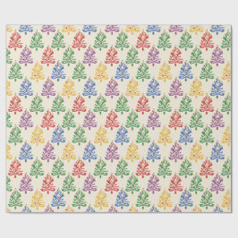 Christmas Wrapping Paper With Xmas Tree Theme Presentpapper