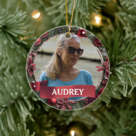 Christmas Wreath ANY Photo Tree Julgransprydnad Keramik