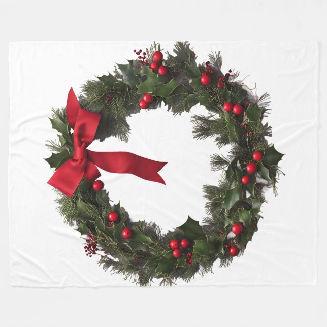 CHRISTMAS WREATH Fleece Blanket (Framsidan (Horisontell))