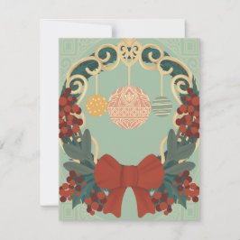 Christmas Wreath Julkort