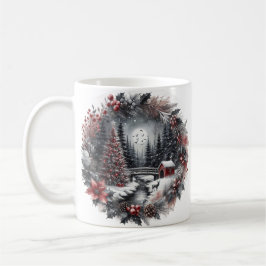 christmas wreath landscape Mug Kaffemugg
