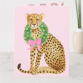 Christmas Wreath Leopard Kort