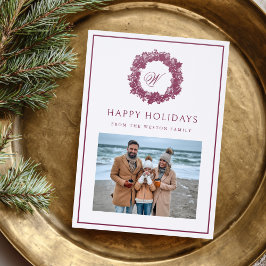 Christmas Wreath Monogram Festive Holiday