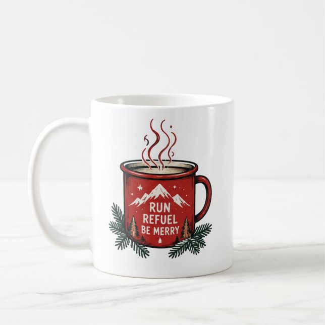 Christmas Wreath Monogram Mug Kaffemugg (Vänster)