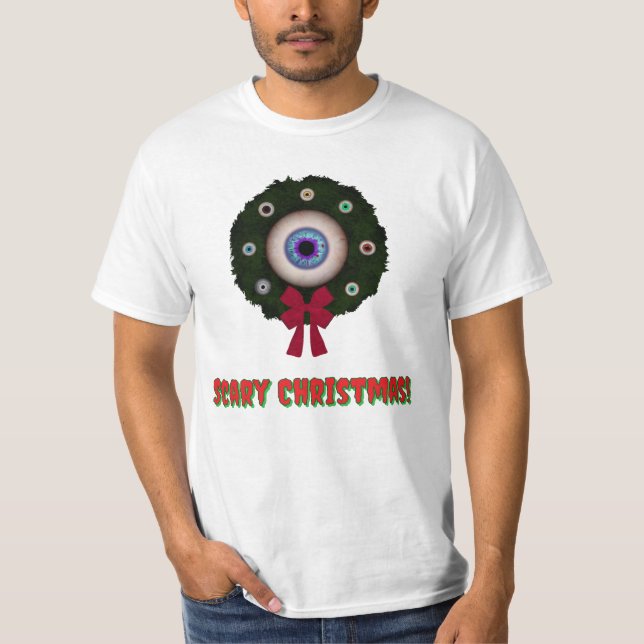 Christmas Wreath of Eyes T Shirt (Framsida)