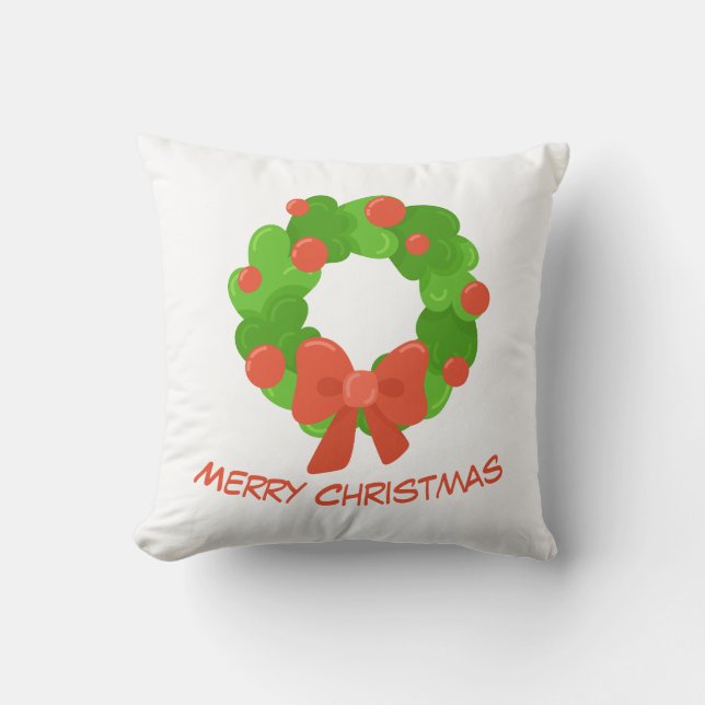 Christmas Wreath Throw Pillow Kudde (Framsida)