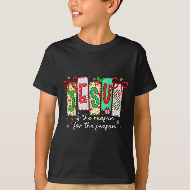 Christmas Xmas Jesus Is The Reason For The Season  T Shirt (Framsida)