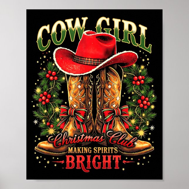 Christmas Y'all Xmas Coquette Cowgirl Let’s Go Gir Poster (Framsidan)