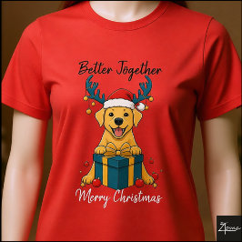 Christmas Yellow Labrador Gift Graphic Reindeer T Shirt