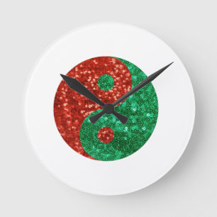 christmas yin yang rund klocka
