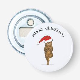 Christmas yoga cat your text flasköppnare