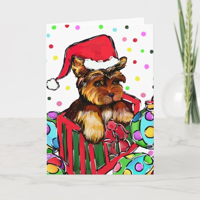 CHRISTMAS YORKIE HELGKORT (Framsida)