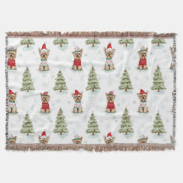 Christmas Yorkies Dog Filt