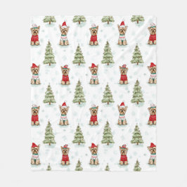 Christmas Yorkies Dog Fleecefilt