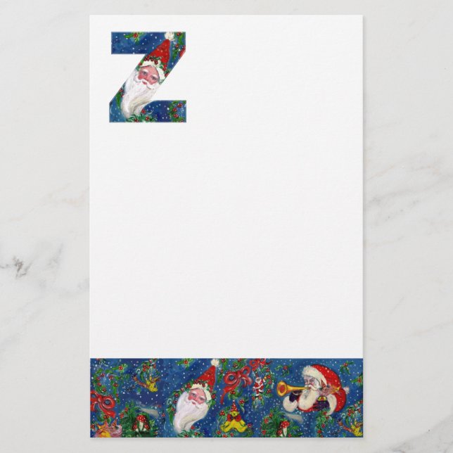 CHRISTMAS Z BREV / JULTOMTEN MED RED RIBBON BREVPAPPER (Framsida)