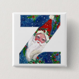CHRISTMAS Z BREV / SANTA RED RIBBON MONOGRAM KNAPP