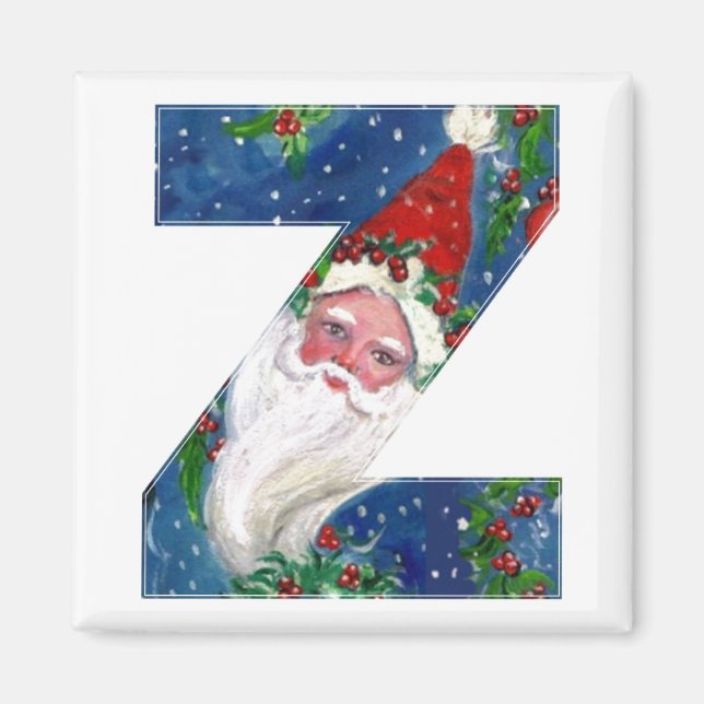 CHRISTMAS Z BREV / SANTA RED RIBBON MONOGRAM MAGNET (Framsidan)
