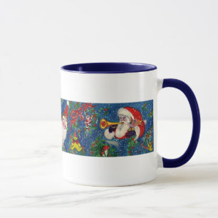 CHRISTMAS Z BREV / SANTA RED RIBBON MONOGRAM MUGG