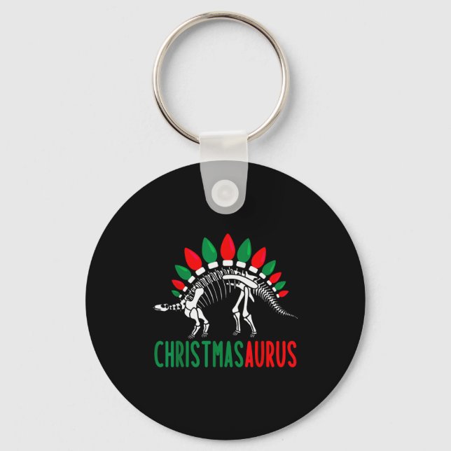 Christmasaurus Söt Jul Dinosaurie Träd Rex Di Nyckelring (Framsida)