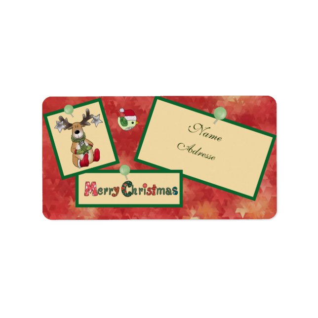 Christmasbild  adressaufkleber adressetikett (Framsidan)
