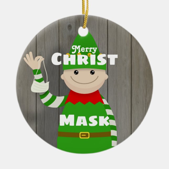 Christmask Julgransprydnad Keramik (Framsidan)