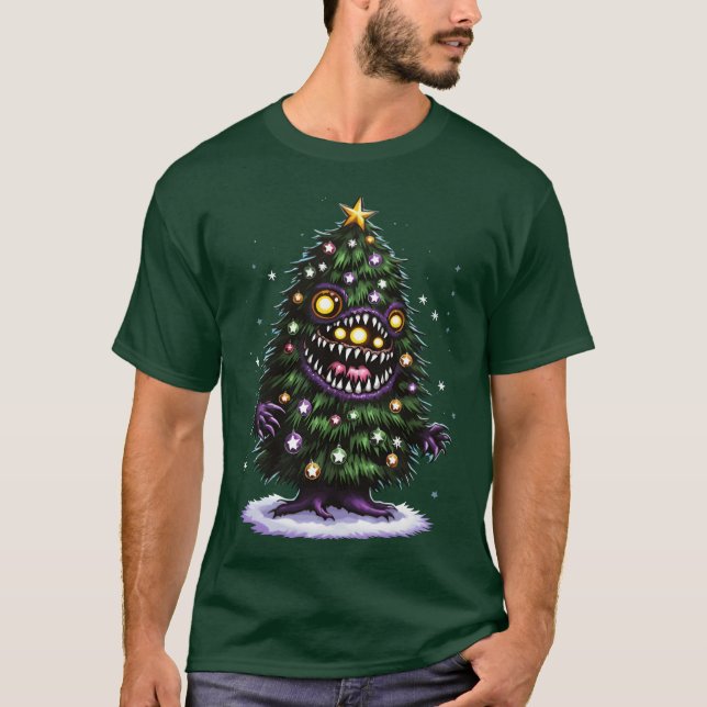 Christmasree Monster-flicka T Shirt (Framsida)