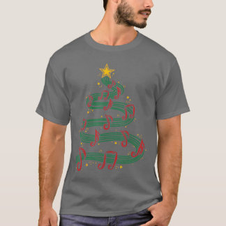 Christmasree Musical Notes Song Musician Sing Caro T Shirt