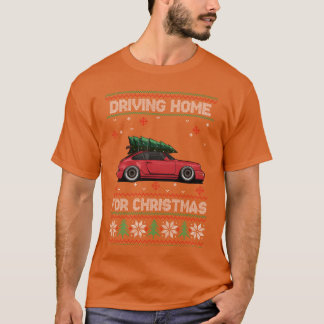 Christmasree Oldtimer Car Julafton Ugly Sweater re T Shirt