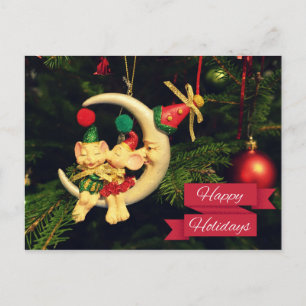 Christmass möss på månen helg vykort