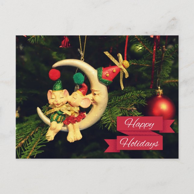 Christmass möss på månen helg vykort (Framsida)
