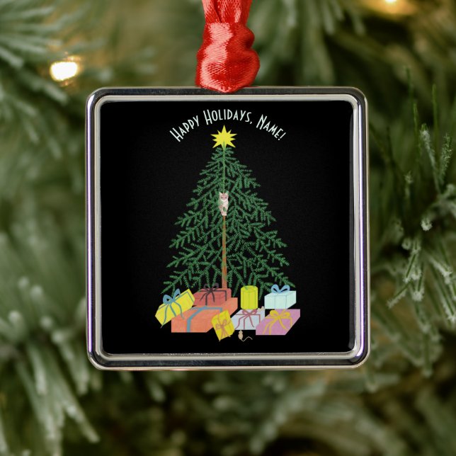 Christmast Träd Square Metall Träd Ornament (Träd)