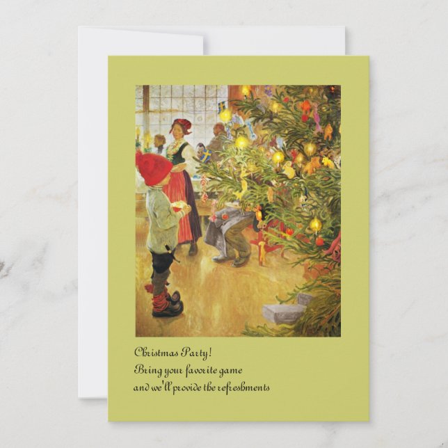 Christmastime Återigen, liten pojke och Julgran Inbjudningar (Framsida)