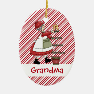 Christmastime Fru jultomtenträd Julgransprydnad Keramik