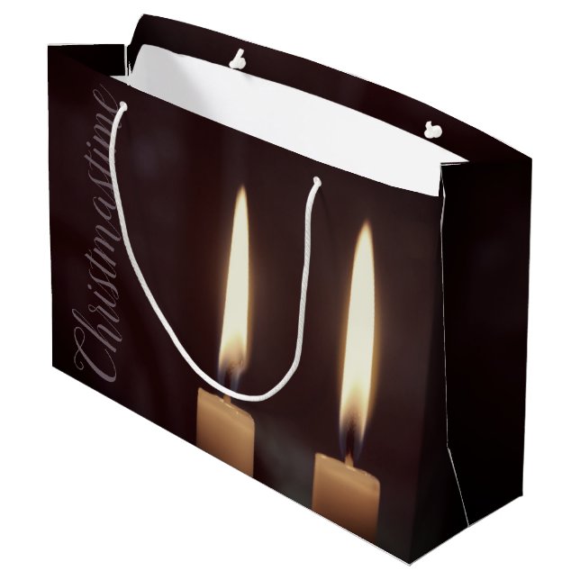 Christmastime Large Papper Gift Bag (Baksidan Vinklad)