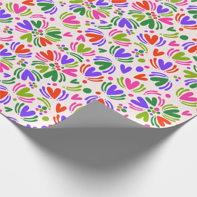 Christmasy Colorful Hearts and Polka dots Presentpapper (Hörn)