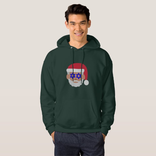 christmukah jultomten emoji hoodie sweatshirt (Hel framsida)